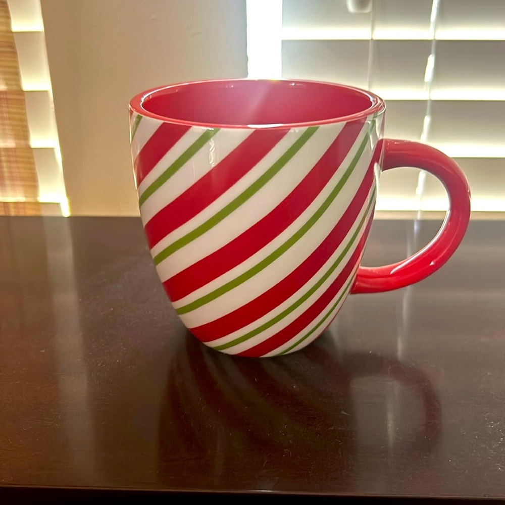 Harry and David Candy cane striped mug